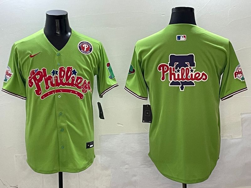 Men Philadelphia Phillies Blank Green Five generations Joint Name 2025 Nike MLB Jersey style 8